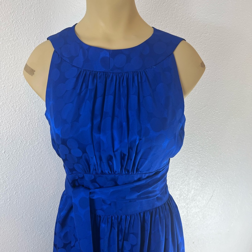 Maggy London silk covalt blue silk sleeveless dress 4